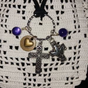 Silver and Bronze Christian Charm Necklace